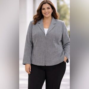 🖤NEW Josephine Chaus Women's 22W Gray/Black Blazer ($144 Retail)